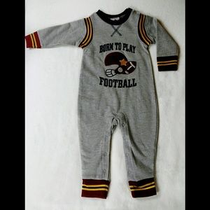 Born to Play Football Long Sleeve Romper 12 months